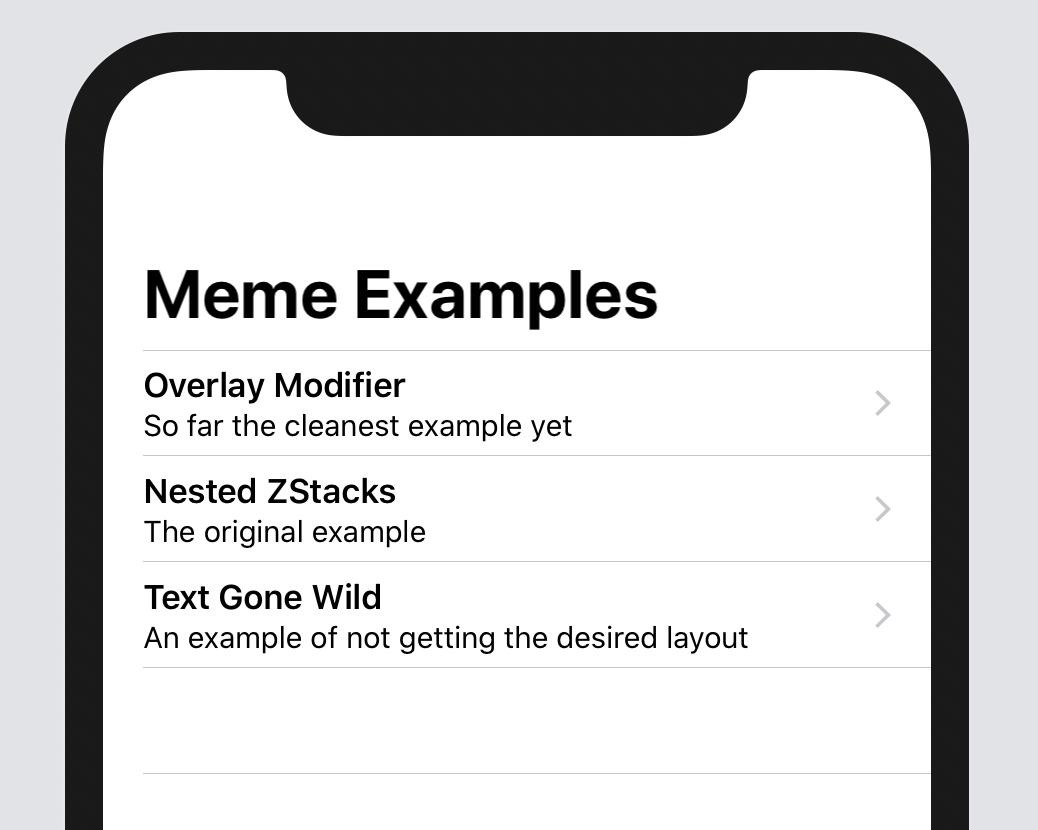 Screen capture of MemeMaker app