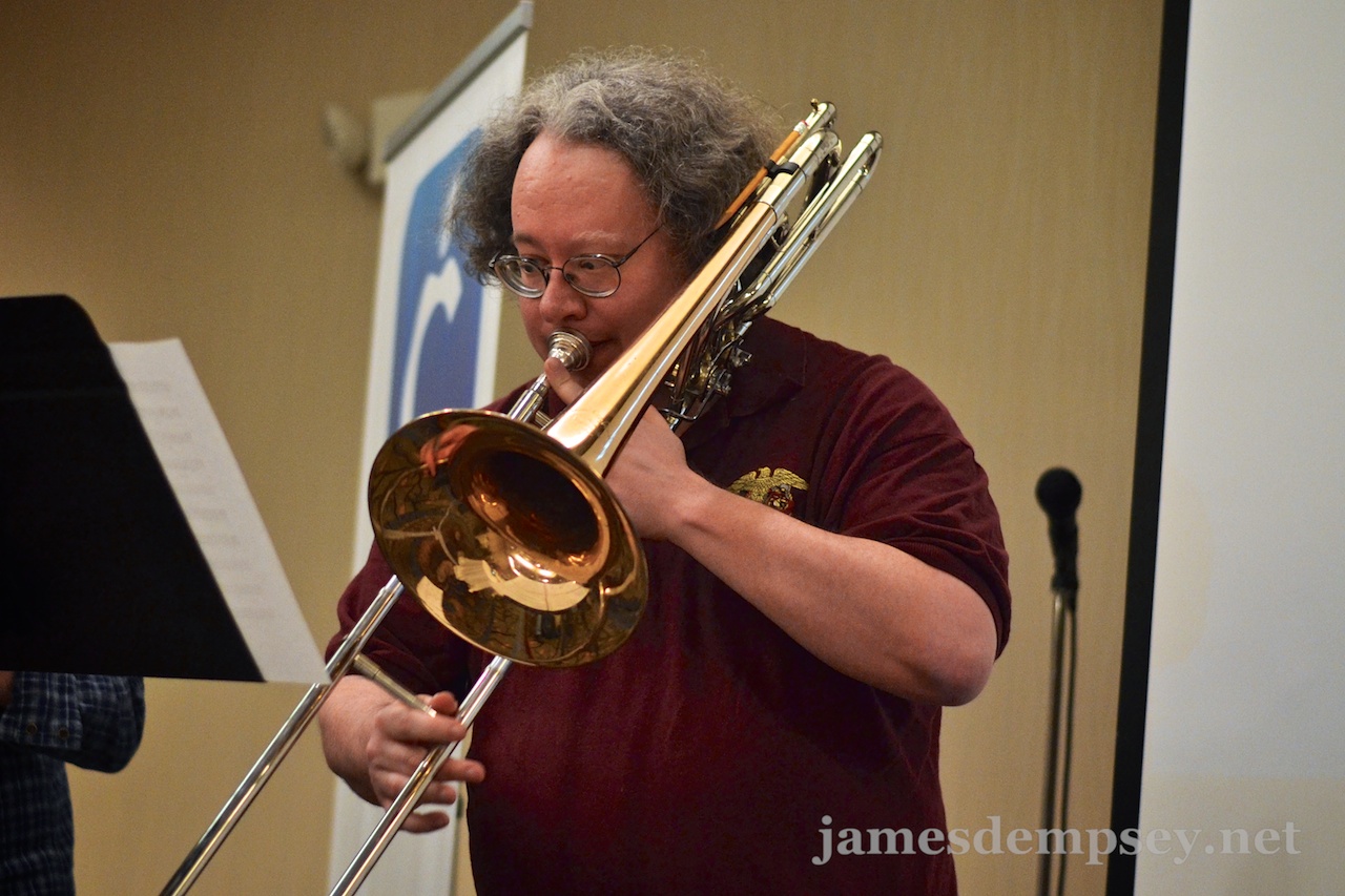 Mark Dalrymple playing trombone